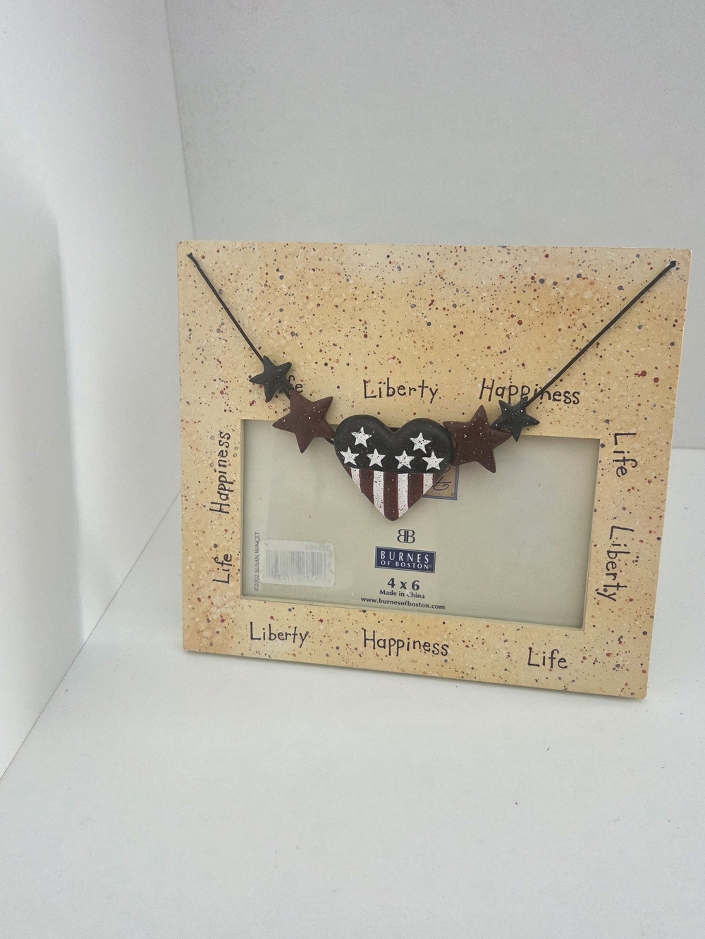 Burnes of Boston Patriotic Heart & Stars Picture Frame - Cream/Red/Blue